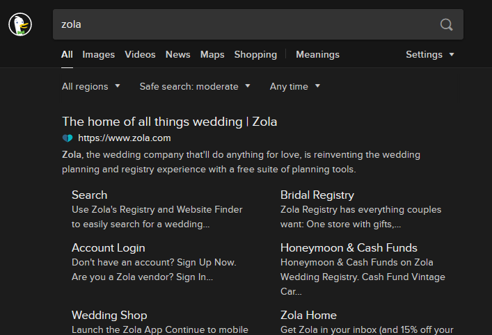 Wedding registry search and couple's website finder - Zola